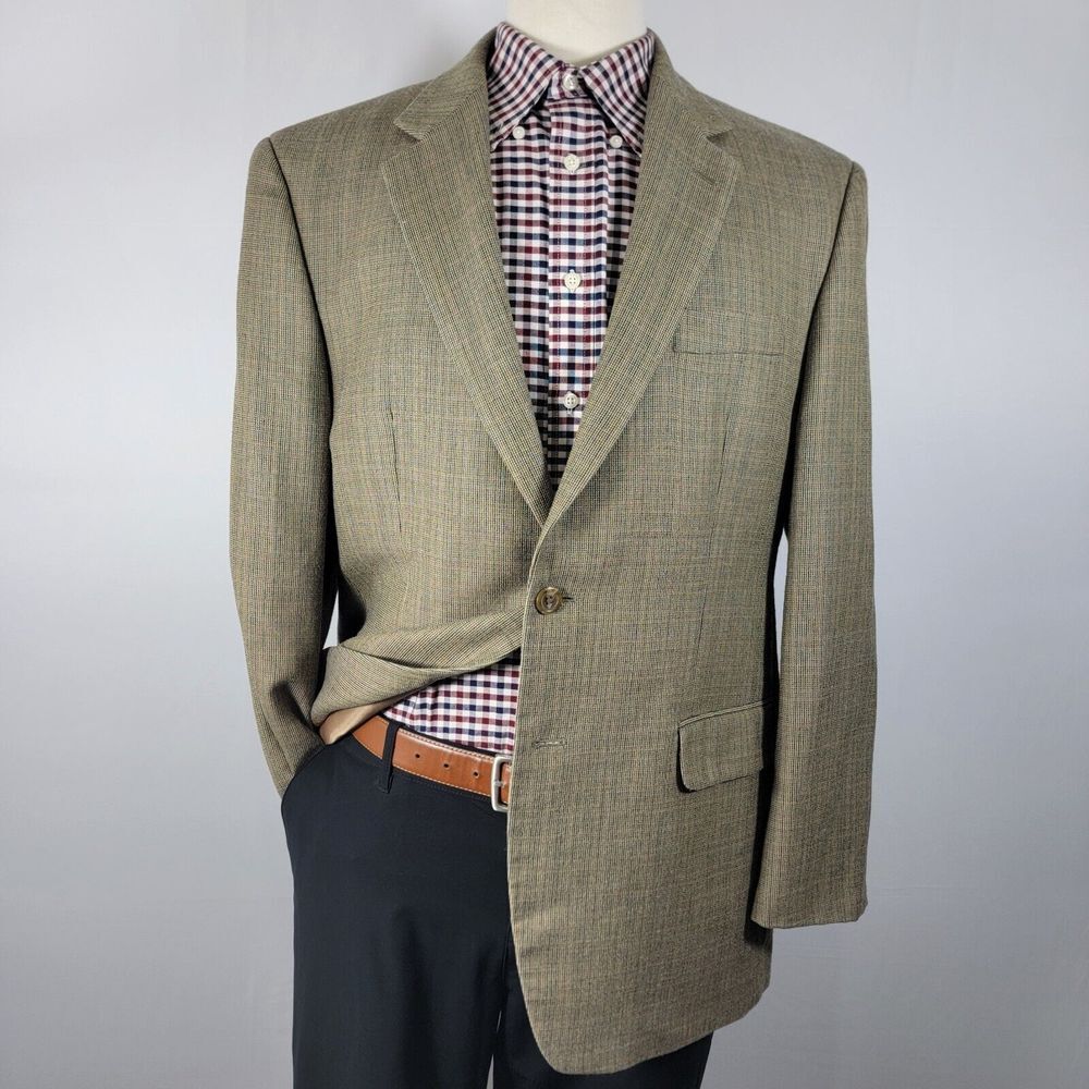 Chaps Men's Sport Coat Blazer Two Button Multi Color Silk Wool Blend Size 42R